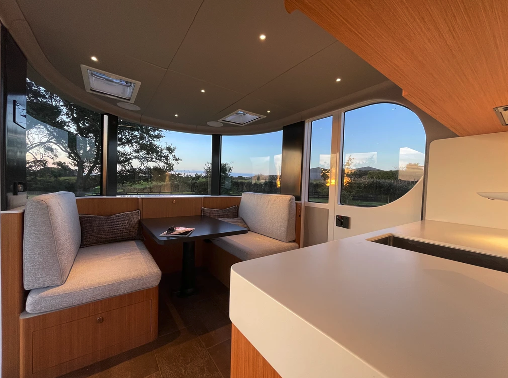 W2 offers two kitchen designs and four to six sleeping berths